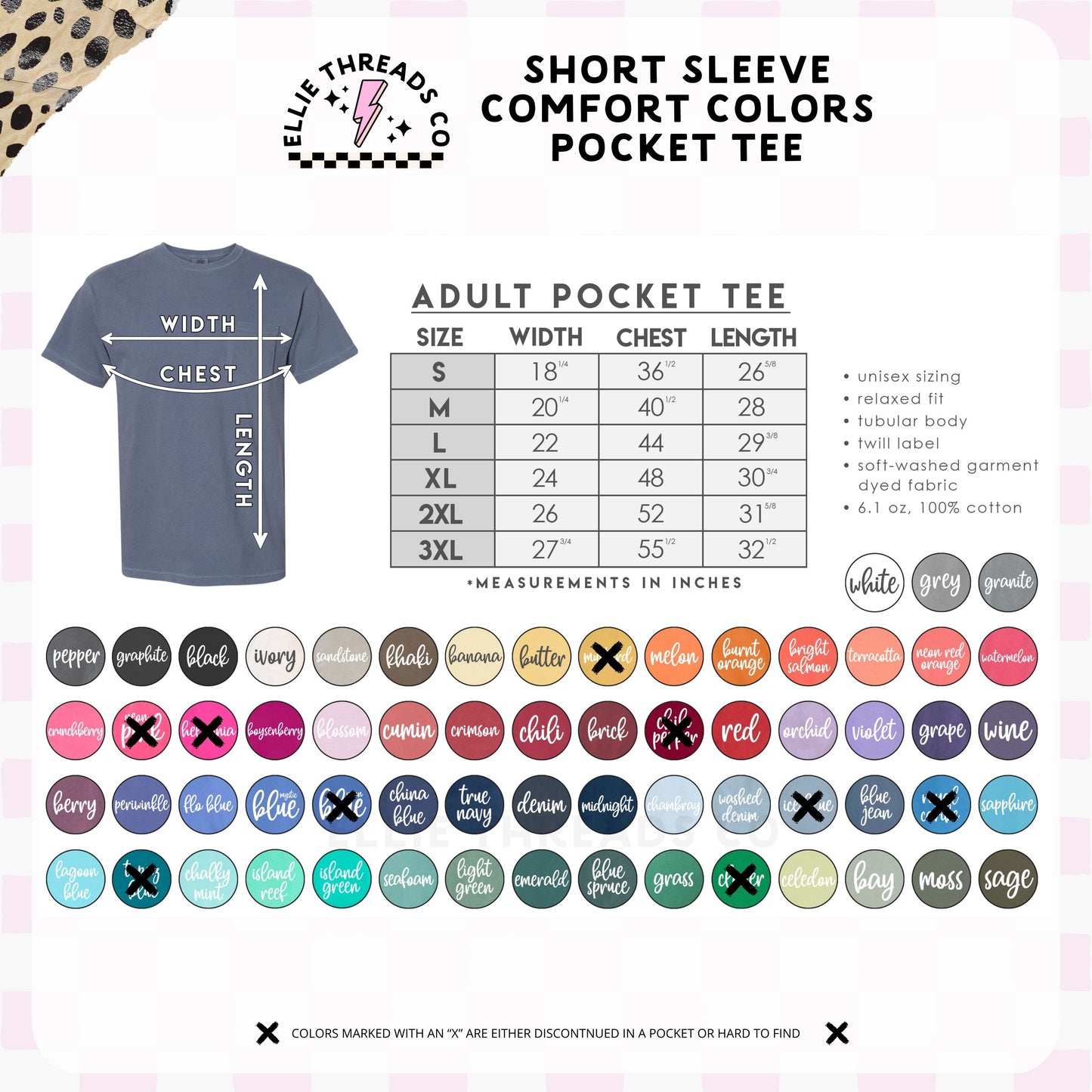 Comfort Colors Monogram Pocket Tee