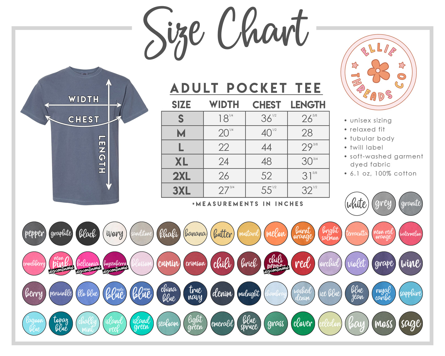 Comfort Colors Monogram Pocket Tee