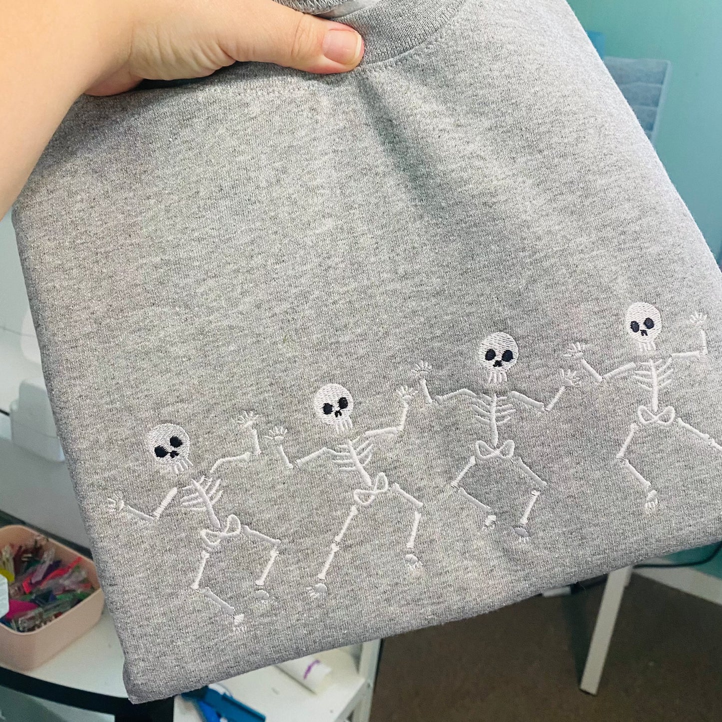 Dancing Skeletons Embroidered Sweatshirt