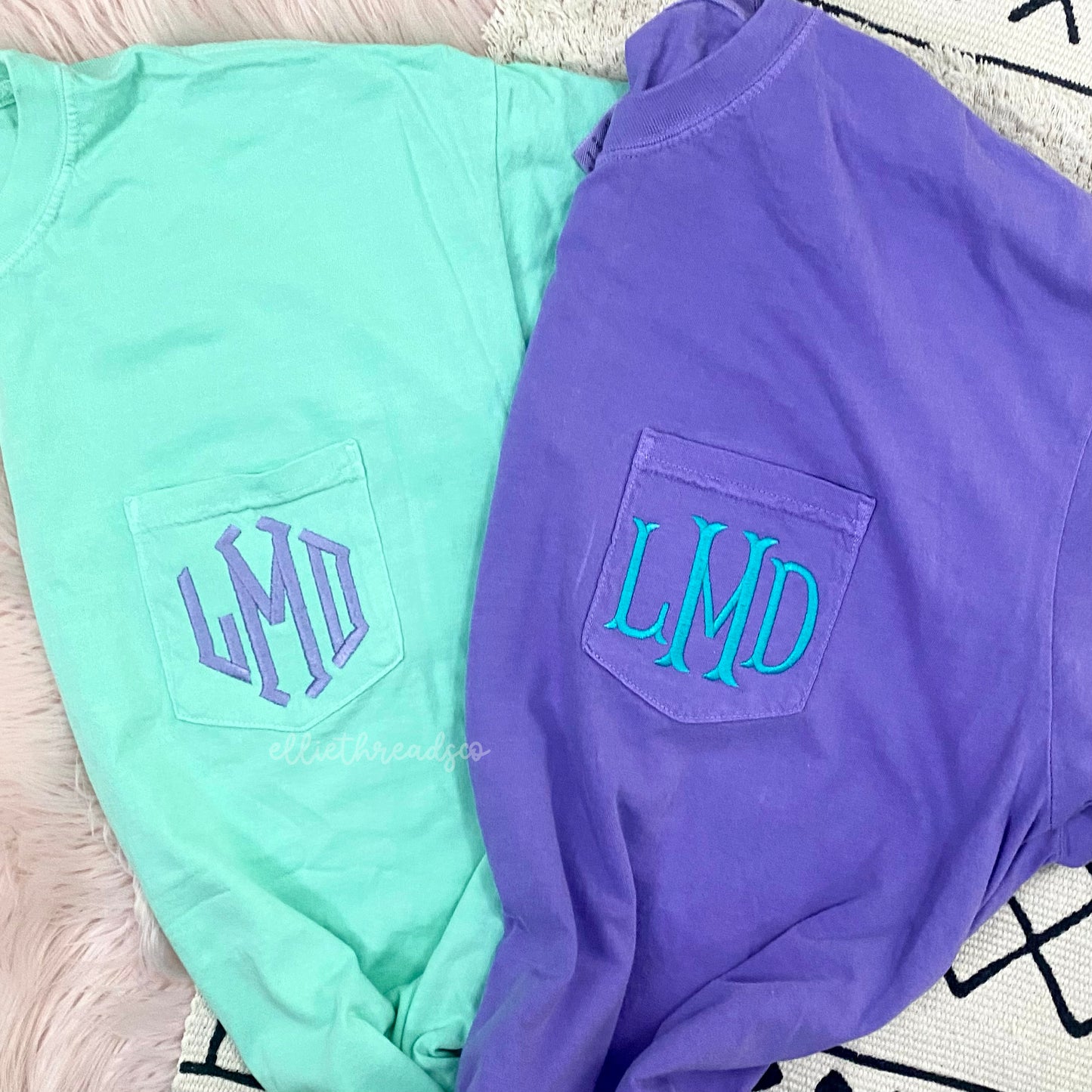 Monogram Comfort Colors Pocket Tee