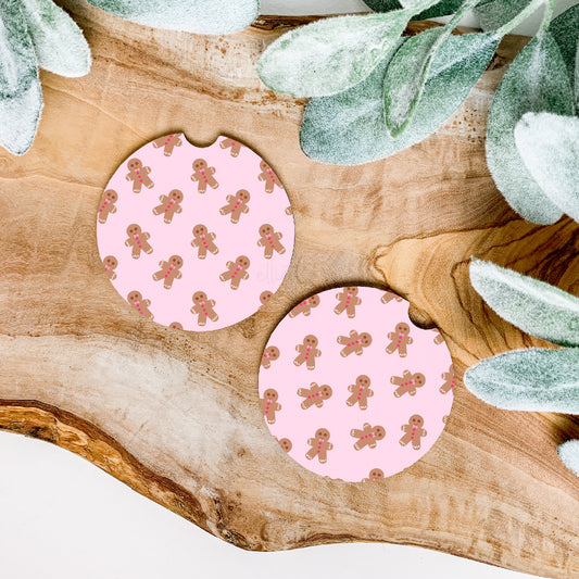 Pink Gingerbread Car Coasters