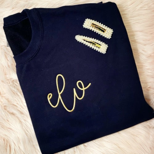 Cursive Monogram Crewneck Sweatshirt