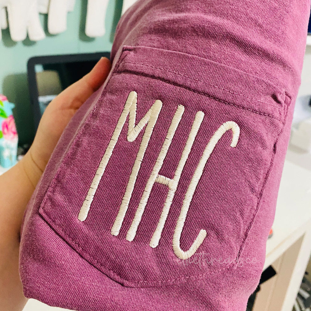 Comfort Colors Monogram Pocket Tee