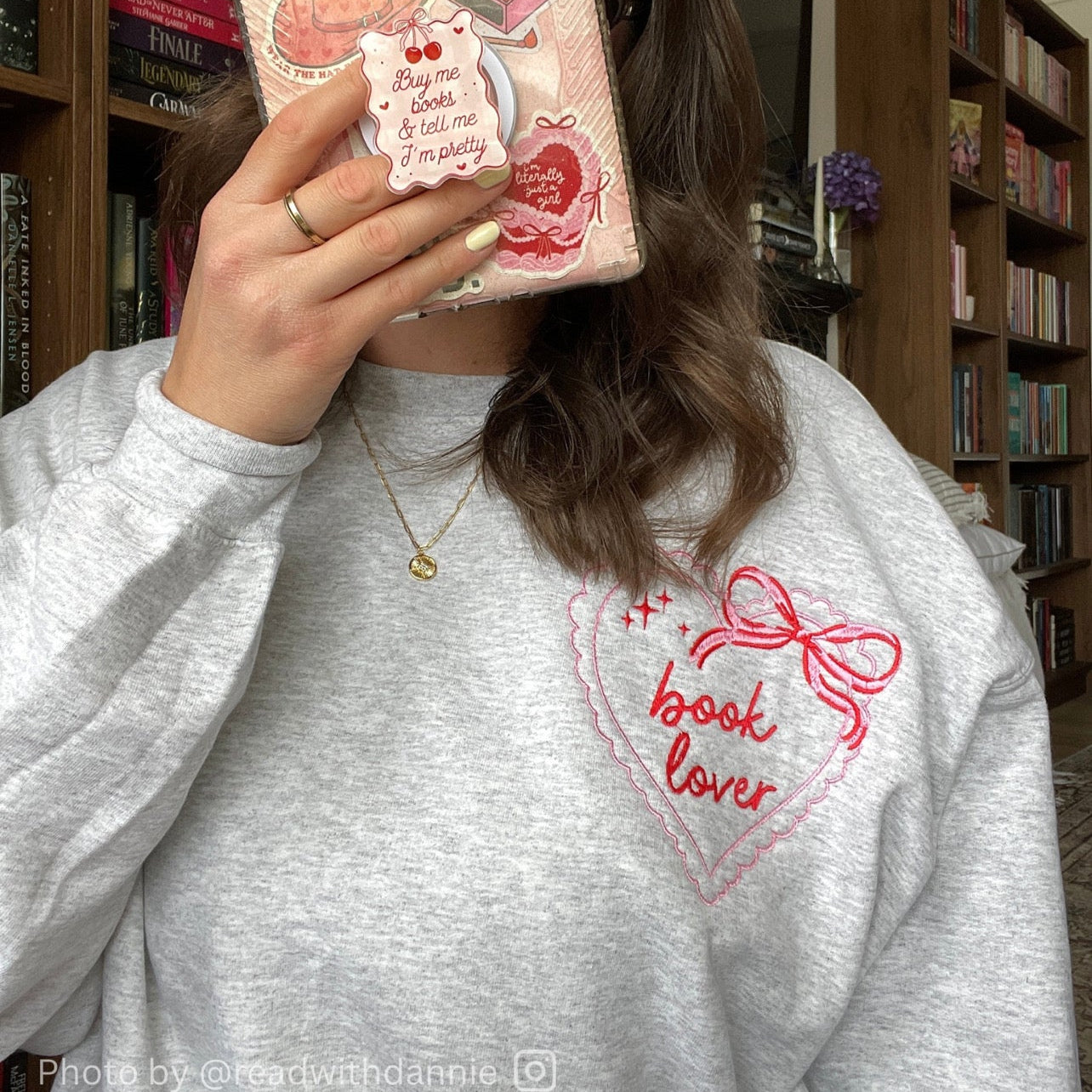 Book Lover Embroidered Sweatshirt