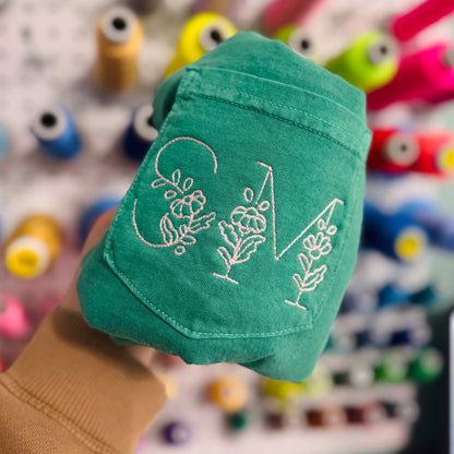 Comfort Colors Monogram Pocket Tee