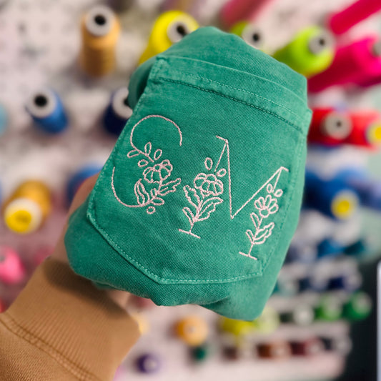 Comfort Colors Monogram Pocket Tee