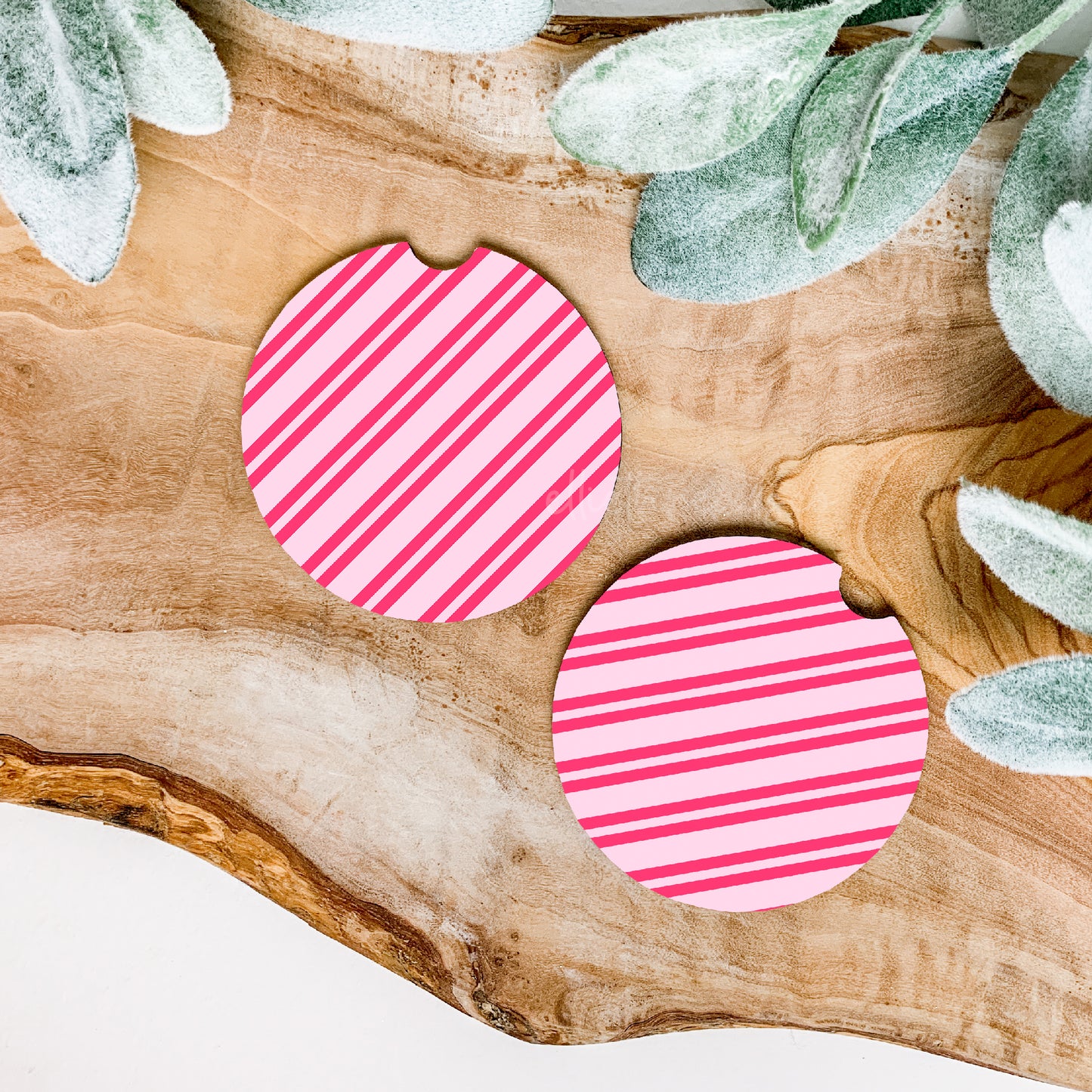 Peppermint Stripes Car Coasters